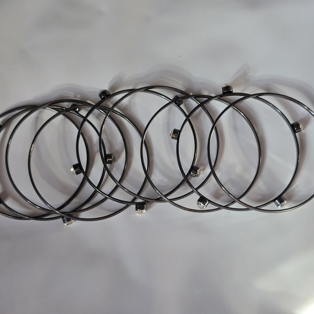 Elegant Black and Silver Bangles